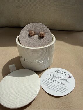 Sparkle ball earrings - Rose Gold Dome Stud Earrings